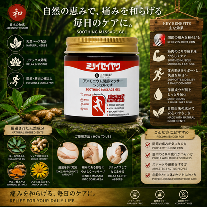 Japanese Instant Pain Relief Soothing Massage Gel 🌸✨ (Buy 1 Get 1 Free🔥🔥)